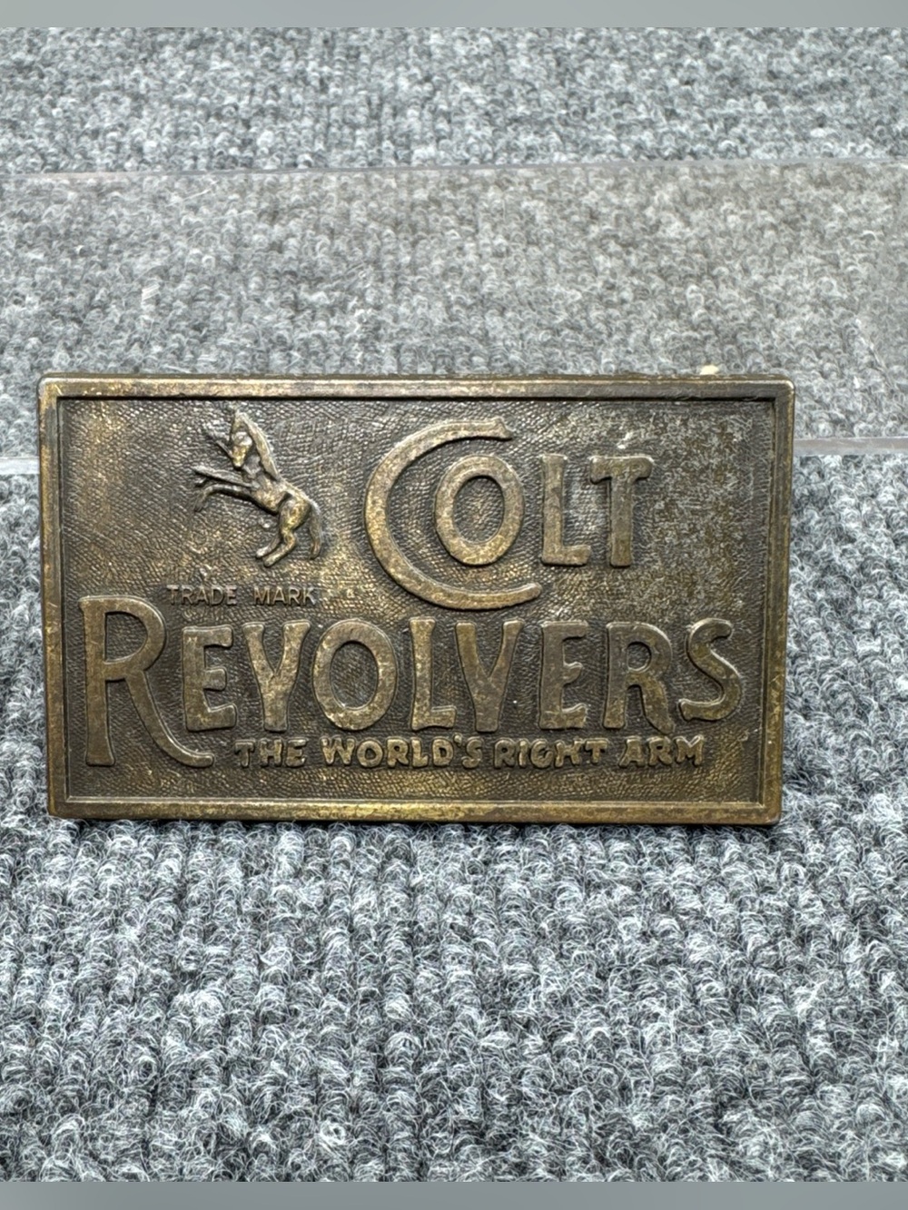 Vintage 1980's Colt Revolvers Brass Belt Buckle Western Wear Rodeo